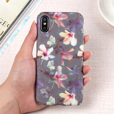 

Винтаж цветочный цветения сливы Жесткий Пластик крышка для iphone 7 8 плюс телефон чехол тонкий матовый Корпус для IPhone 6s 6 X