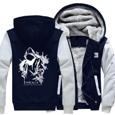 

2018 New USA SIZE Men Winter Autumn Hoodies MBACK BLIN BHADY pattern Fleece Coat Baseball Uniform Sportswear Jacket wool
