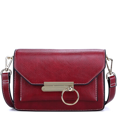 

Crocodile shirt CROCODILE Korean version of the retro casual bag simple shoulder slung female bag wild organ small square bag 12821012-39 caramel color