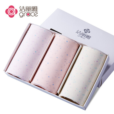 

Grace Jie Liya womens underwear womens fashion simple seamless comfort skin breathable briefs three-color combination three gift box mixed color M