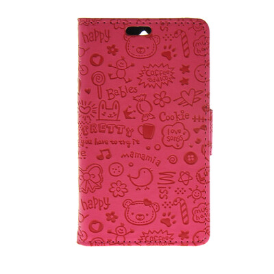 

MOONCASE Cute Little Witch Leather Side Flip Wallet Card Holder Stand Pouch ЧЕХОЛ ДЛЯ Huawei Ascend Y360 Hot pink