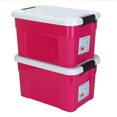 

AILEA storage box plastic storage box large car storage box clothing storage box moving packing box 45L 2 loaded rose red Z1252