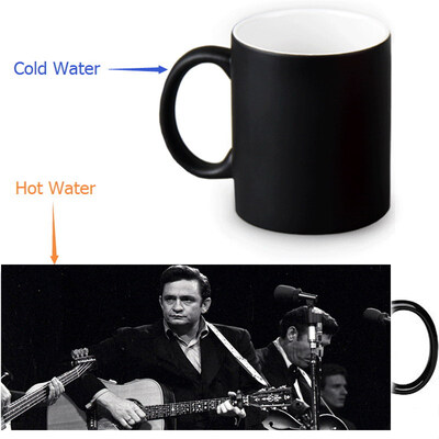 

Johnny Cash Morphing Mug Color Change Tea Cup Magic Milk Coffee Mug