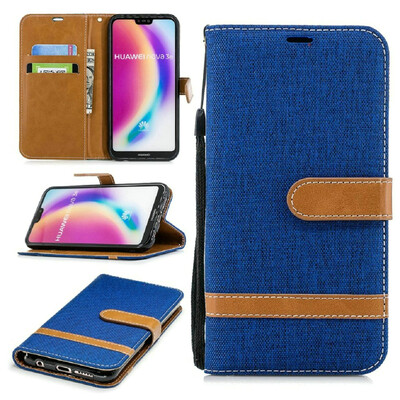 

BEFOSPEY Mixed Colors Denim PU LeatherSoft TPU Card Slot Stand Wallet Case For Huawei P20 Lite584"