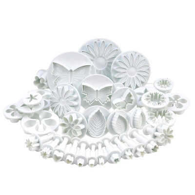 

Cntomlv 33pcs / set Пластмассовый цветок Fondant Торт Декорирование Инструменты Sugarcraft Плунжер Cutter Выпечка Печенья Плесень