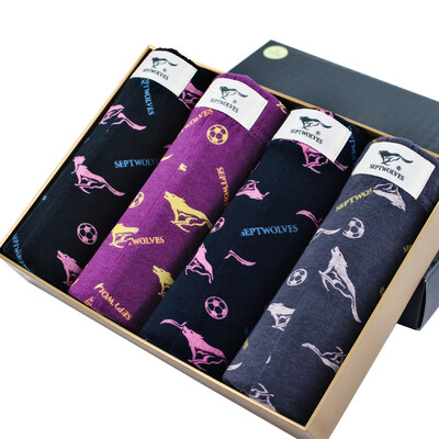 

[Jingdong supermarket] seven wolves (SEPTWOLVES) men's underwear men's cotton in the waist breathable sports angle underwear four multi-color 95012-4 L