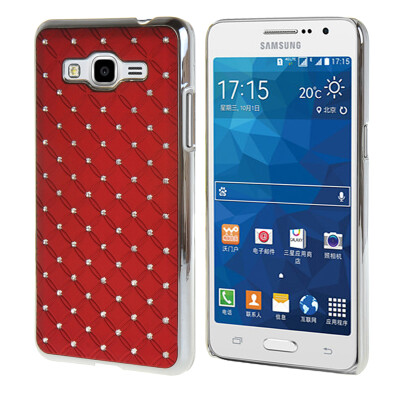 

MOONCASE Hard Chrome Rhinestone Bling Star Back Case Cover for Samsung Galaxy Grand Prime G5308 Red