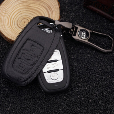 

Che Dapin Audi leather key case Audi A6L Q5 A5 A8L A4L key protective case sleeve buckle Audi A6 brown