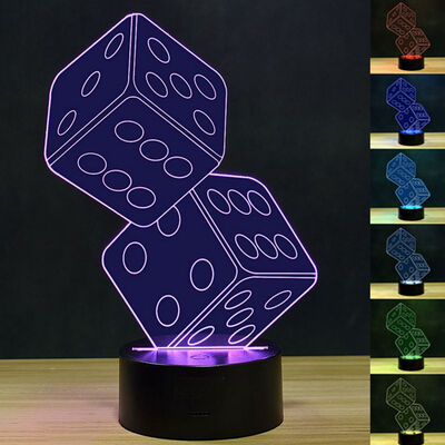 

Dice 3D night light7 colors 3D night lightAcrylic panel Remote or touch strong 3D vision lightsLED creative gifts ambient light