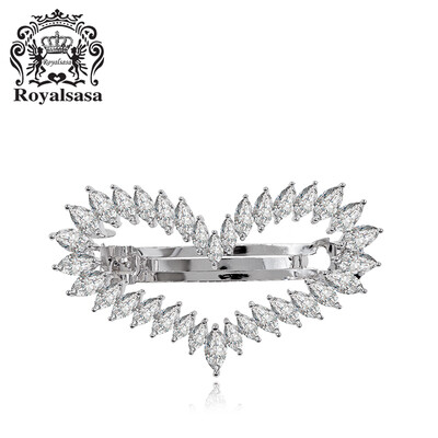 

Royal Salsa Birthday bridal hair ornaments heart-shaped hairpin female Korean Crystal Princess hairpin wedding wedding jewelry