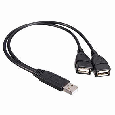 

Huayuan USB 20 A Male To 2 Dual USB Female Jack Y Splitter Hub Charger Adapter Cable
