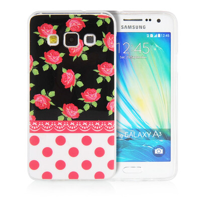 

MOONCASE Flowers Soft Flexible Silicone Gel TPU Skin Shell Back ЧЕХОЛ ДЛЯ Samsung Galaxy A3