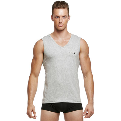 

Playboy Vest Мужская эластичность Lycra Широкое плечо V Ошейник Белье Серый XXXL (185/110)