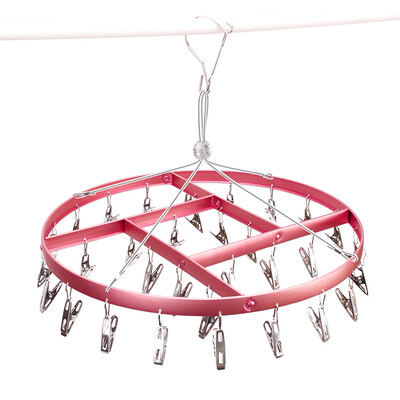 

Youhao aluminum alloy big round sun socks rack baby clothes clip windproof metal rack 32 clip