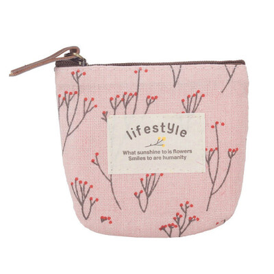 

MyMei Flower Canvas Purse Lovely Sweet Women Lady Girl Coin Cash Pouch Wallet Bag