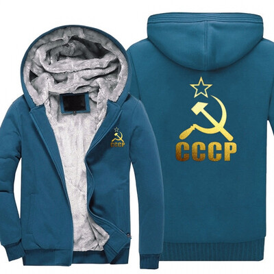 

2018 New Unique CCCP Russian Hoodies Men USSR Soviet Union Men Hoodie Moscow Russia Men Tops Thicken Zipper Plus size