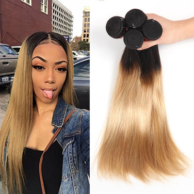 

Ombre Malaysian Hair Bundles Straight 1b / 27 Two Tone Ombre Комплект для наращивания волос для волос