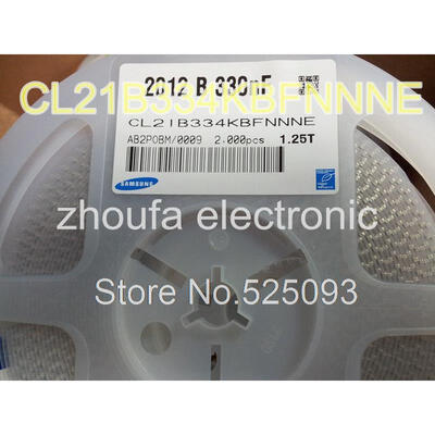 

2000pcslot CL21B334KBFNNNE CAP CER 033UF 50V 10 X7R 0805 334K 330NF SMD Capacitors
