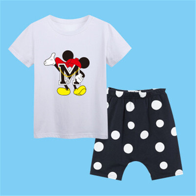 

Kids clothes Summer Baby Boy Clothes Mickey toddler Boys clothing Sets 2018 New Children Cotton Suit T shirt