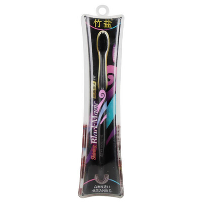 

LG bamboo salt Hyun black dense soft toothbrush (imported black pearl powder Hyun black soft hair care gums) (color randomly sent