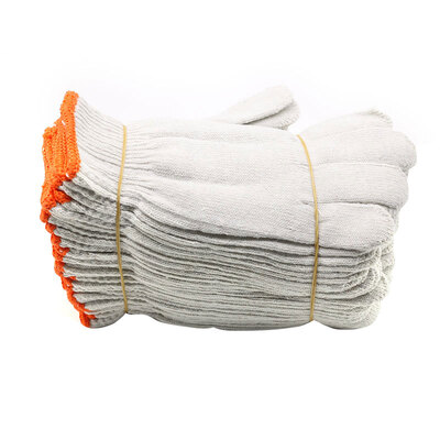 

Forgestar 12 pairs of 10 needles white line gloves encryption cotton yarn 210mm labor insurance gloves labor protection supplies set
