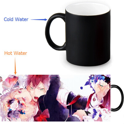 DIABOLIK LOVERS 350ml12oz Heat Reveal Mug Color Change Coffee Cup Sensitive Morphing Mugs Magic Mug Milk Tea Cups