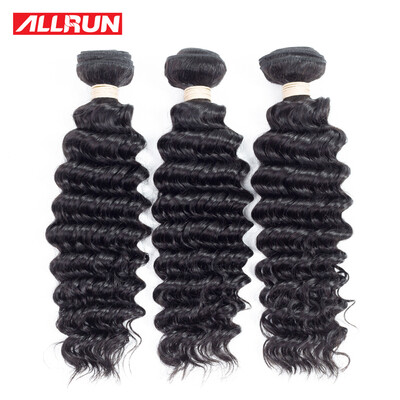 

Allrun Deep Wave Brazilian Hair 3 Bundles Brazilian Deep Wave Virgin Hair Brazilian Curly Weave Human Hair Bundles 100g per Bundle