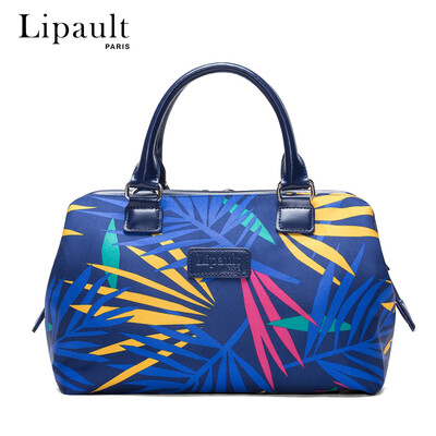 

Lipault handbag casual fashion Boston bag solid color shoulder slung ladies bag P6669004 piano black