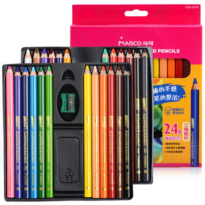 

Marco 1650-24CB 24-color soft-core oil color pencil color pen color lead paper box