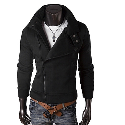 

Zogaa Men's Hoodie Many Zipper Double Stand Callar Nap