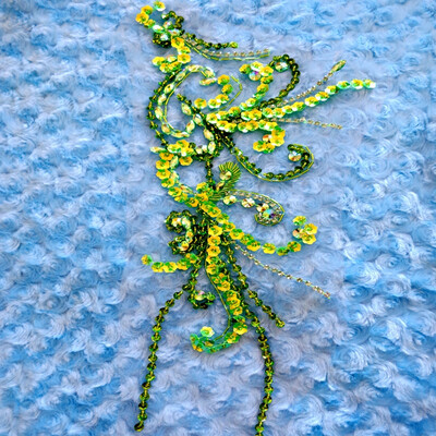 

New pure handmade rhinestones applique 4225cm sew on green red crystals patches trim for dress DIY accessories