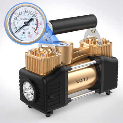 

yantu Portable 12V Auto car Air Compressor Car Tyre Inflator Pump Toolbox for convenient use