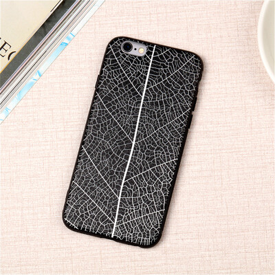 

Мода Дерево лист Мягкие TPU Тонкий Чехол для IPhone 6 6s 7 8 Телефон чехлы Силиконовый 3D рельеф Капа Корпус для iphone 5 5s se