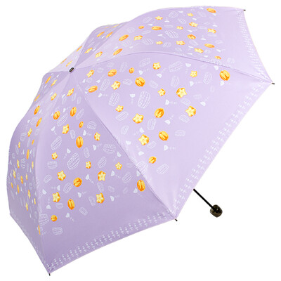 

Umbrella umbrella UPF50 all shade black silk silk color fruit three fold mushroom pencil sunny umbrella sun umbrella lotus 30074ELCJ