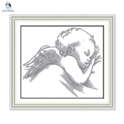 

Joy sunday Cross stitch A sleeping little angel dmc stitch embroidery needlework sets electronic diy kit livingroom baby room