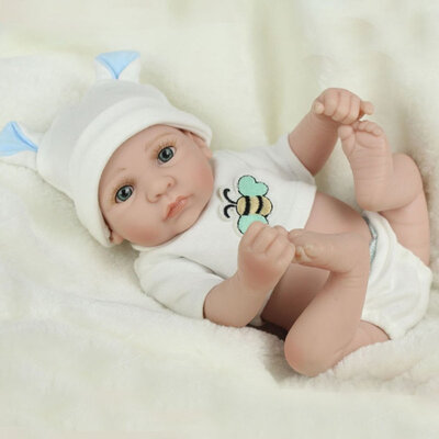 

28sm Kids Reborn Baby Doll Washable Soft Vinyl Lifelike Newborn Doll Girl Boy
