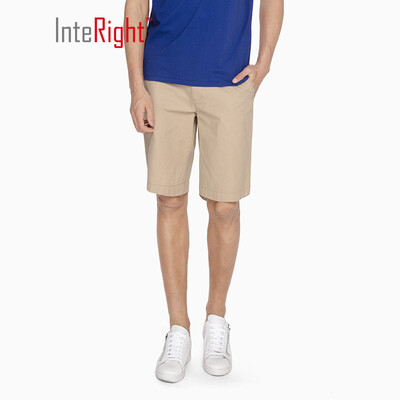 

INTERIGHT casual shorts mens cotton twill washed casual pants khaki 34 XL