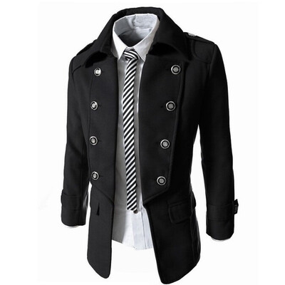 

Zogaa Men's Wool Coat Classic Double-breasted