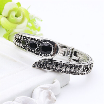 

Fashion Turkish Women Resin Bangle Bracelets Antique Gold Color Rhinestone Cuff Jewelry Indian Bohemia Ethnic Festival Bijoux