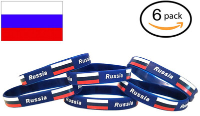

РОССИЙСКИЙ МИР CUP 2018 Футбольный флаг Силиконовые браслеты Набор из 6 предметов / 12 СТРАН, ДОСТУПНЫЕ Unisex Desige soft and Durable Wristband
