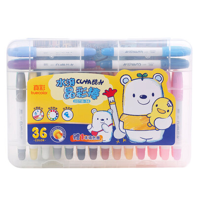 

TRUECOLOR 36 color boxed students water-soluble washable oil pastels children washable crayons painting pen crystal color stick gift color book 36 color box 2071B