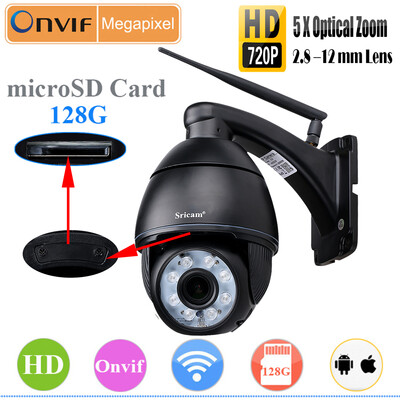 

Sricam SP008 Wifi 720P H.264 Купол водонепроницаемый беспроводной WLAN ONVIF CCTV безопасности IP-камера ИК-PTZ EU