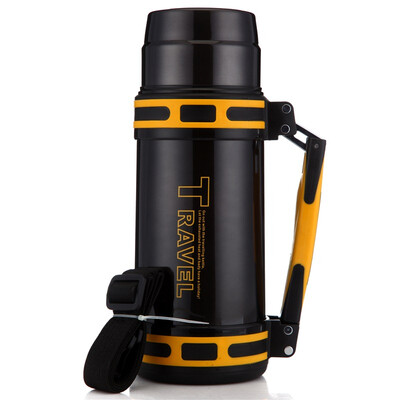 

Huaya (WAYA) нержавеющая сталь вакуумный изолированный горшок HG10-1700 открытый автомобиль для путешествий широкий рот чайник термос бутылка 1700 мл желтый