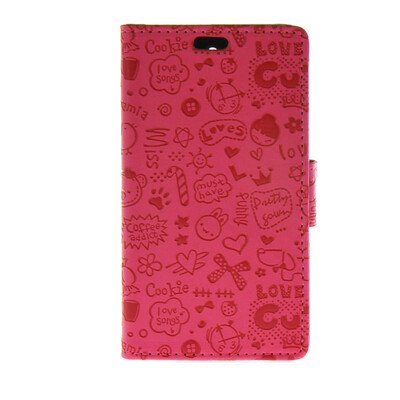 

MOONCASE Cute Little Witch Leather Side Flip Wallet Holder Stand Pouch ЧЕХОЛ ДЛЯ Sony Xperia Z4 Compact (Mini) Hot pink