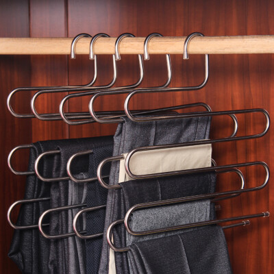 

stainless steel solid drying rack adult bold hanger home non-slip groove clothing support large men 45cm 10 Pack