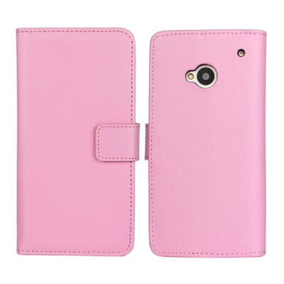 

MOONCASE воловьей кожи Сторона Флип кошелек Чехол карты отойти чехол для HTC One M7 розовый