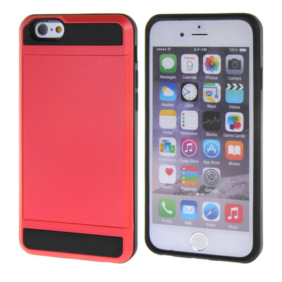 

MOONCASE ЧЕХОЛ ДЛЯ iPhone 6 / 6S (4.7") Soft Silicone Gel TPU Skin With Card Holder Protective Red 01
