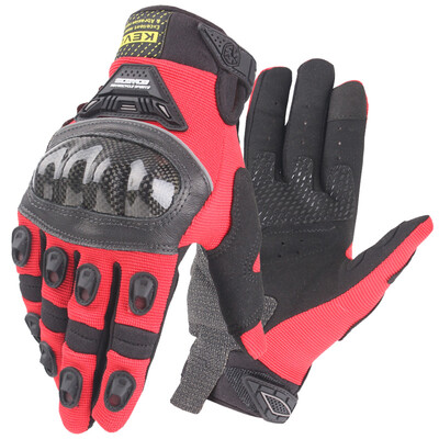 

Saiyu SCOYCO мотоцикл верхом углеродные волокна перчатки летняя кожа MC14B-2 красный L