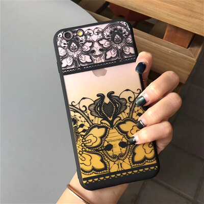 

3D рельеф Винтаж Мандала Цветы матовая Пластик Силиконовая крышка для iphone 5 5s se телефона ясно градиент чехол для IPhone 6 7 8