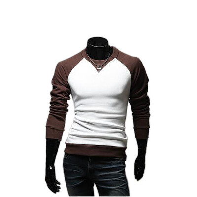 

Zogaa New Korean Mens T-shirt Raglan Sleeve Matching Color Slim